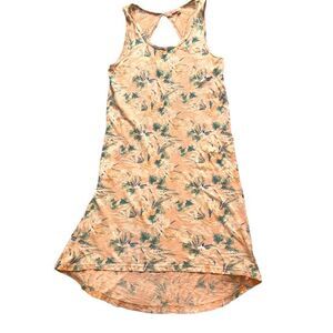 Fresh Produce Dress Womens Small Peach Cut Out AOP Flower Boho Summer Sample USA